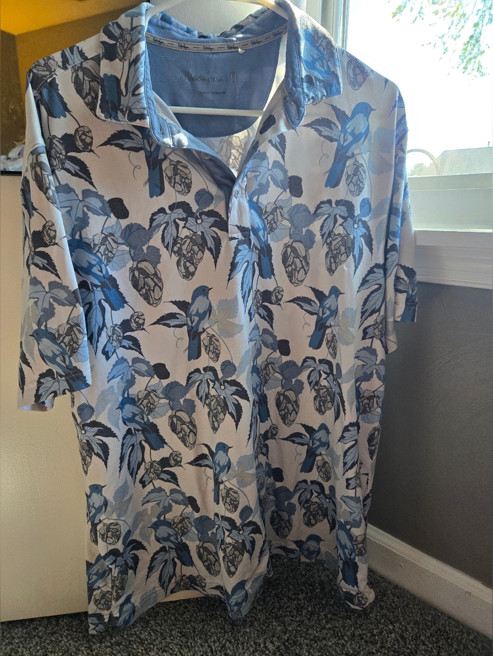 Walter Hagen Blue Bird Golf Shirt Size Large